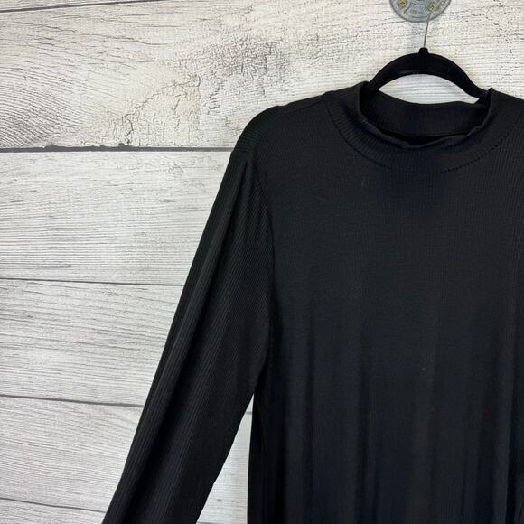 Torrid Plus Size Black Ribbed Mock Neck Fitted Super Soft Dress Size 3X - Picture 2 of 7